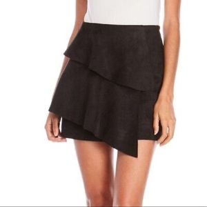 Black Faux Suede Miniskirt